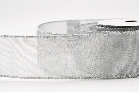 Graues, einfarbiges, metallisch transparentes Drahtband_KW0436G-50